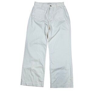 ON 34th Ecru Core Pocket Denim Wide Leg High Rise Jeans Size 12 IVORY NWOT
